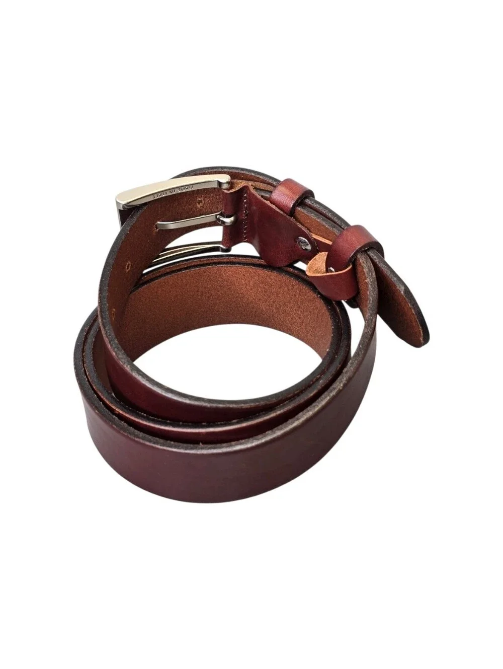 Diego Toscani Men's Red Brown Genuine Leather Belt Made In Italy Size 115/130 XL